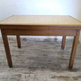 Wood and marble table with extensions