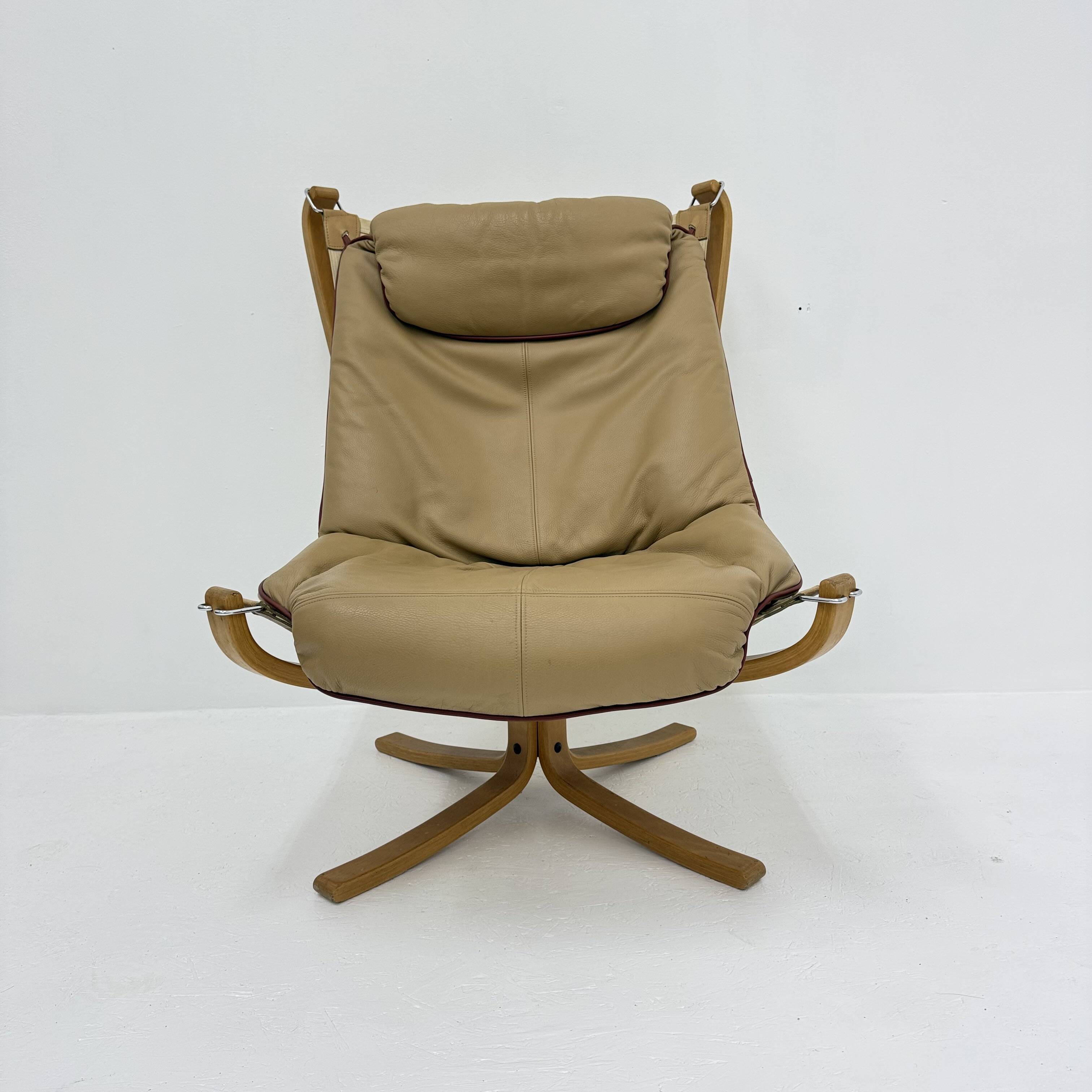 Falcon Leather Lounge Chair by Sigurd Ressel for Vatne Møbler, 1970s