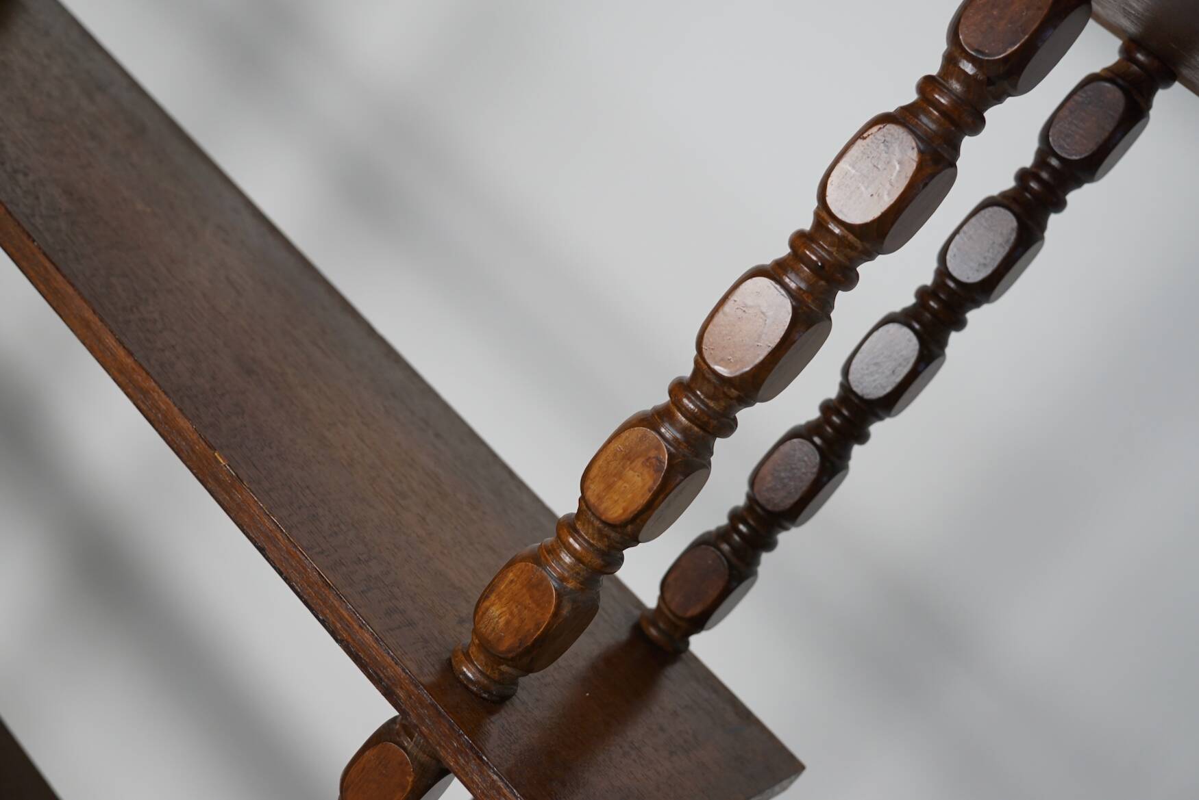 French Oak Mid-Century Bobbin Shelving Unit