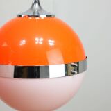 Space Age Italian Orange Pendant Lamps, Set of 2