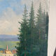 Old oil painting on wood panel / painting of a landscape