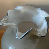 Vintage 1950s Vase in Gray Opaline - Blue Collar - H 18.5 cm