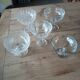 5 antique clear glass cups