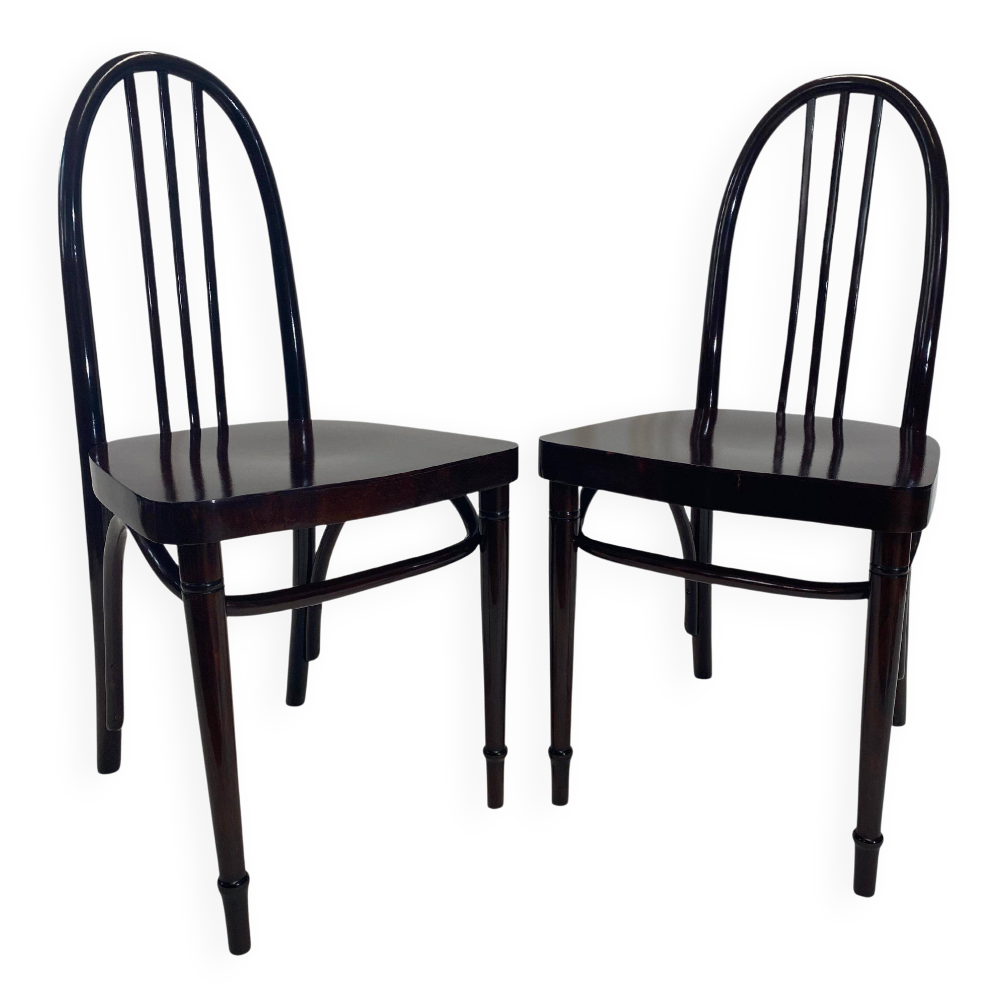 Pair of Secession chairs Josef Hoffmann no.637 Ex. by Thonet