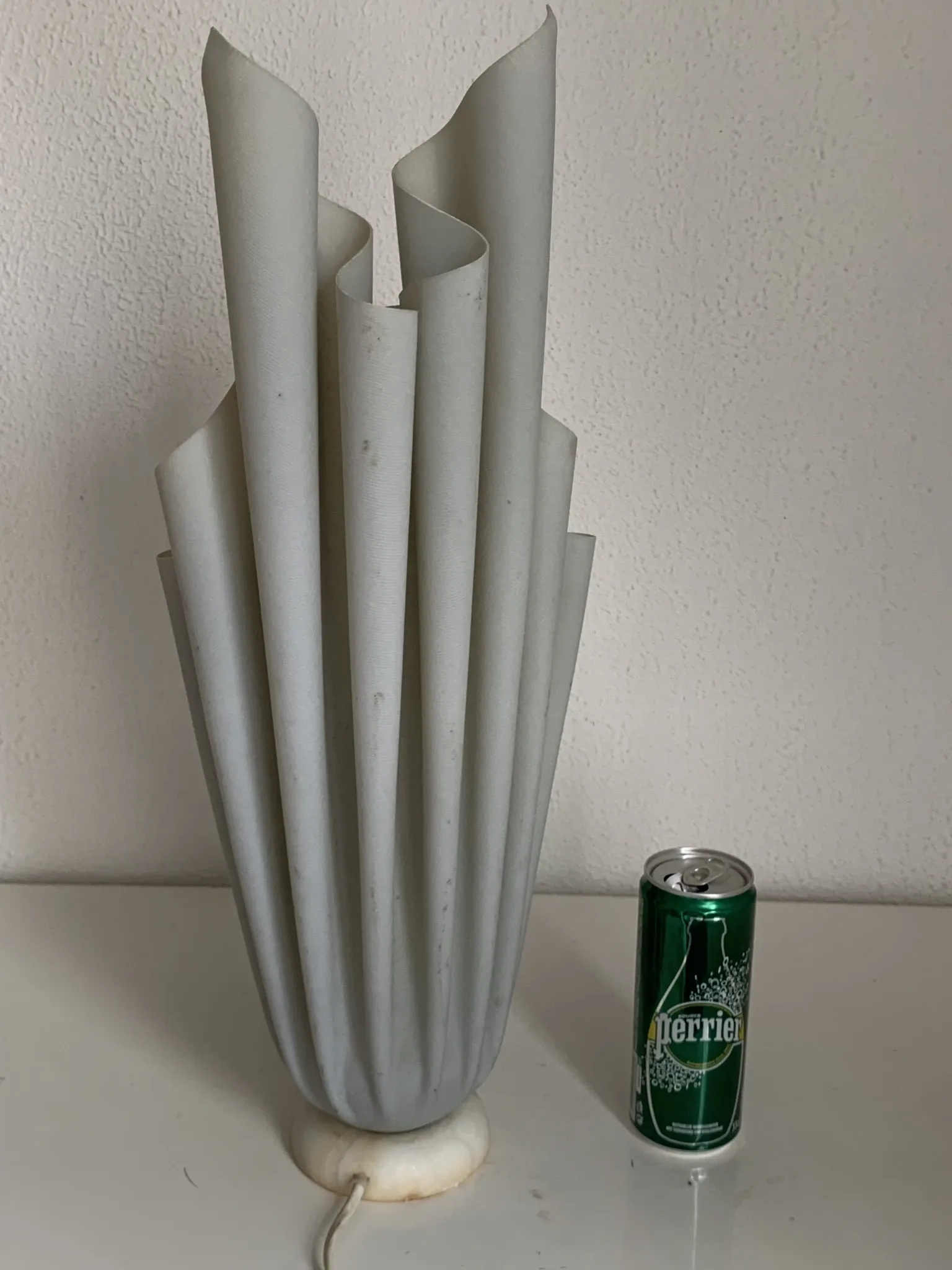 Vintage 1970 Athéna Georgia Jacob draped lamp grey mouse - 50 cm