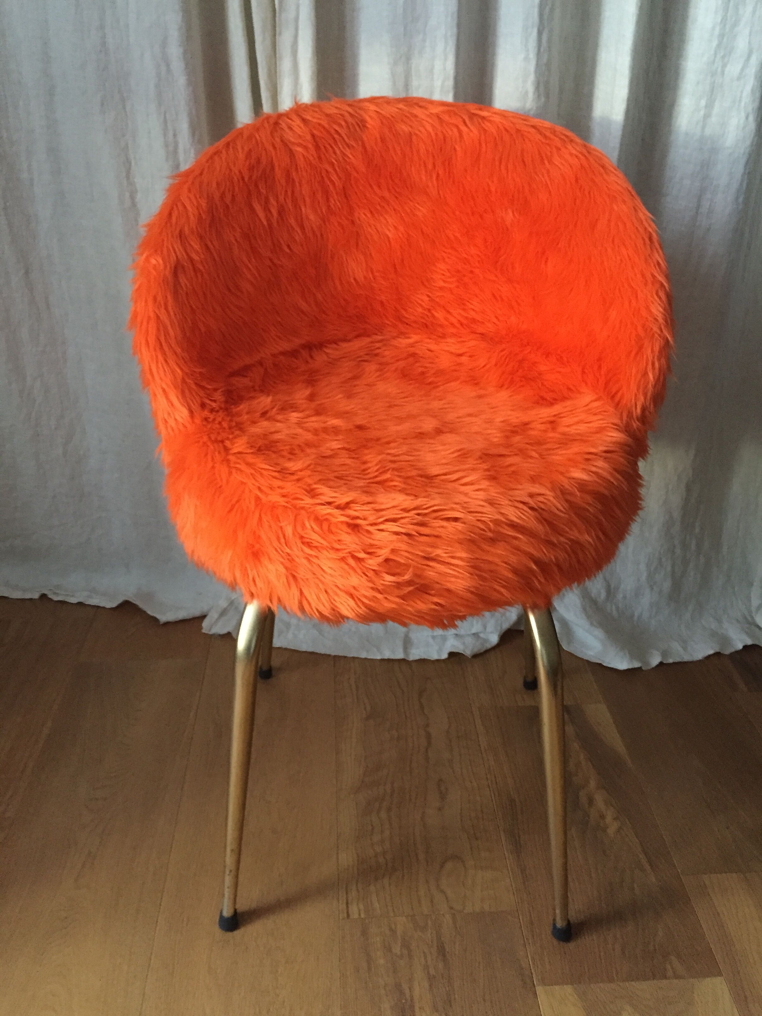 Vintage orange moumoute chair of original 60s
