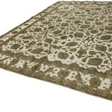Hand-Knotted Anatolian Vintage 1970s 286 cm x 390 cm Beige Wool Carpet