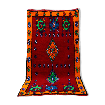 Tapis berbère marocain rouge 278 x 146cm