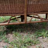 Banquette en osier 2 places