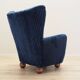 Fauteuil en tissu bleu marine, Danemark