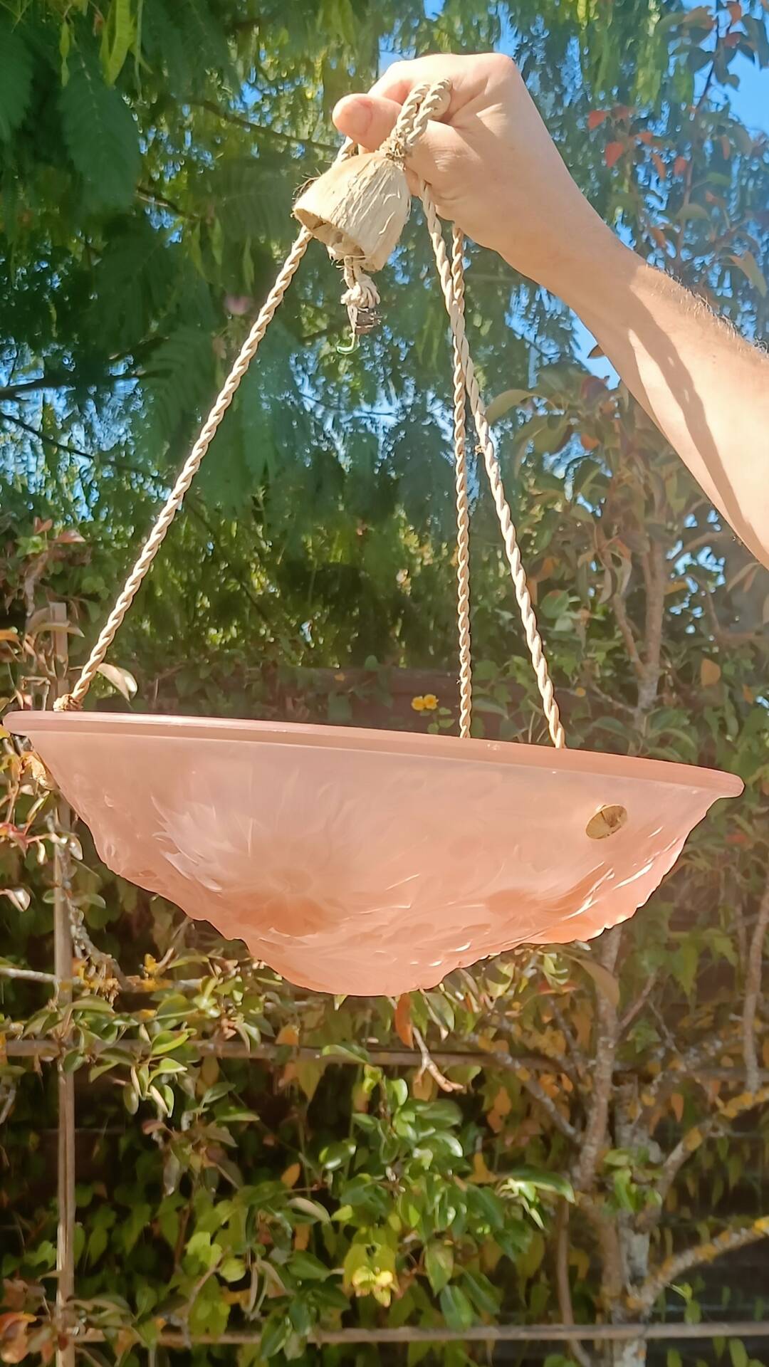 Suspension Art déco rose