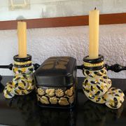 Vintage Handmade Candlestick Duo
