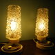 2 Vintage cathedral glass bedside lamps - 50s