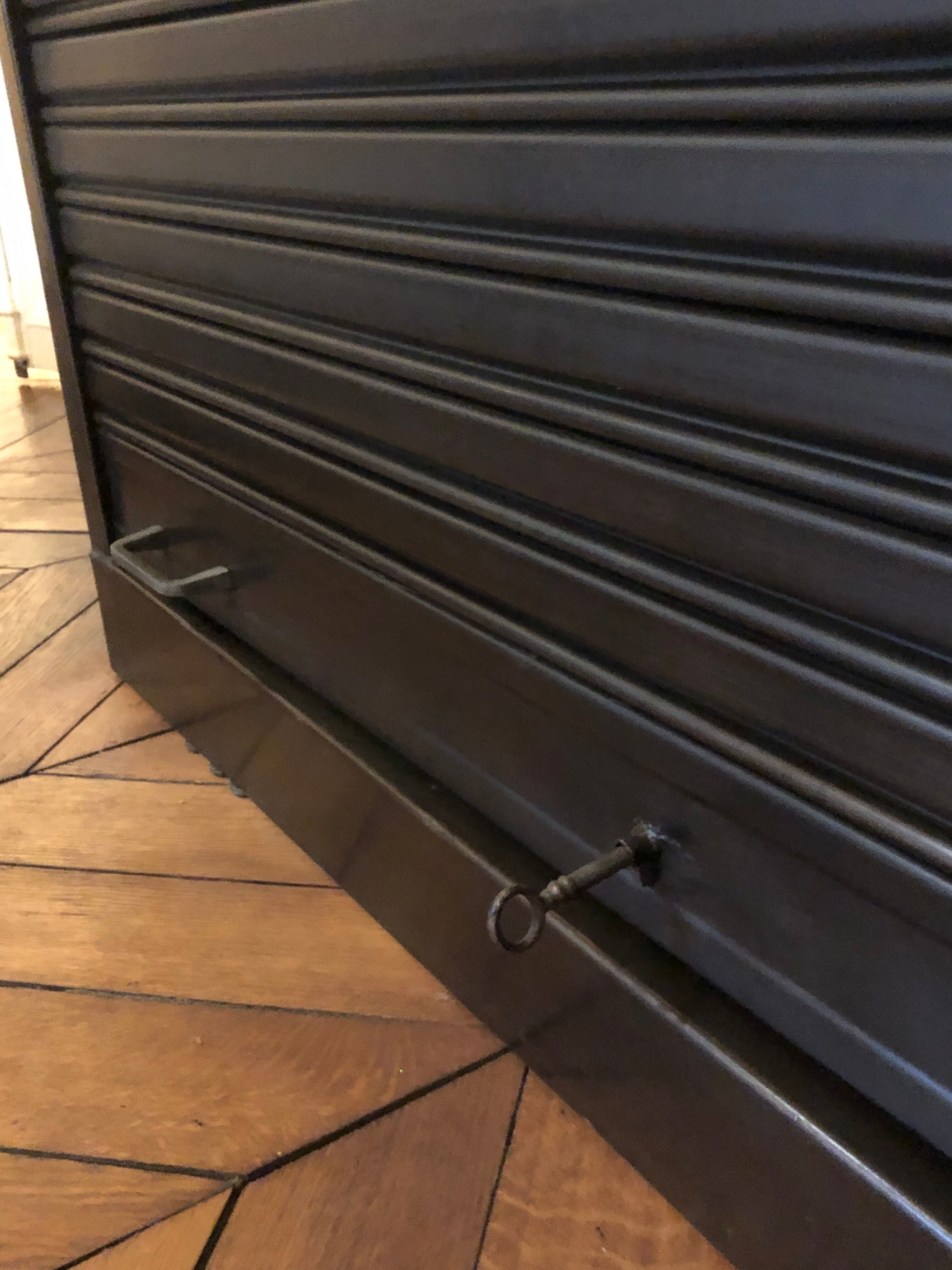 Industrial zipper cabinet in black metal