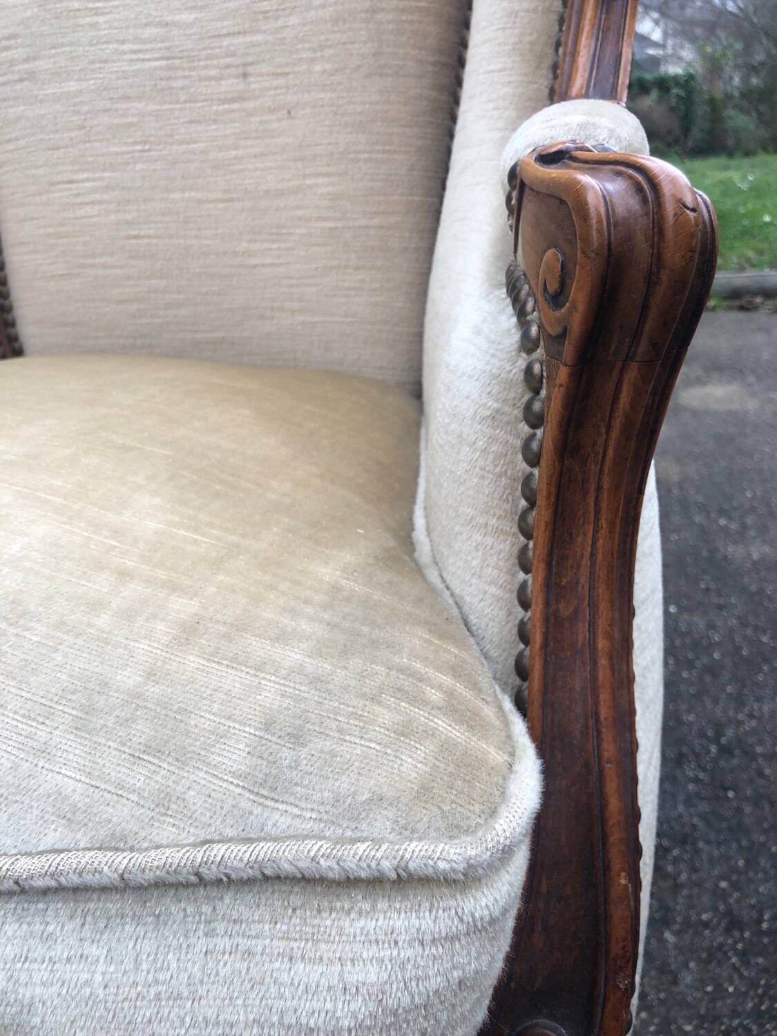 Fauteuil bergère à oreilles Louis XV