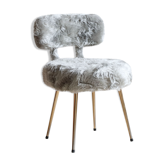 Pelfran mouldy chair in faux grey fur