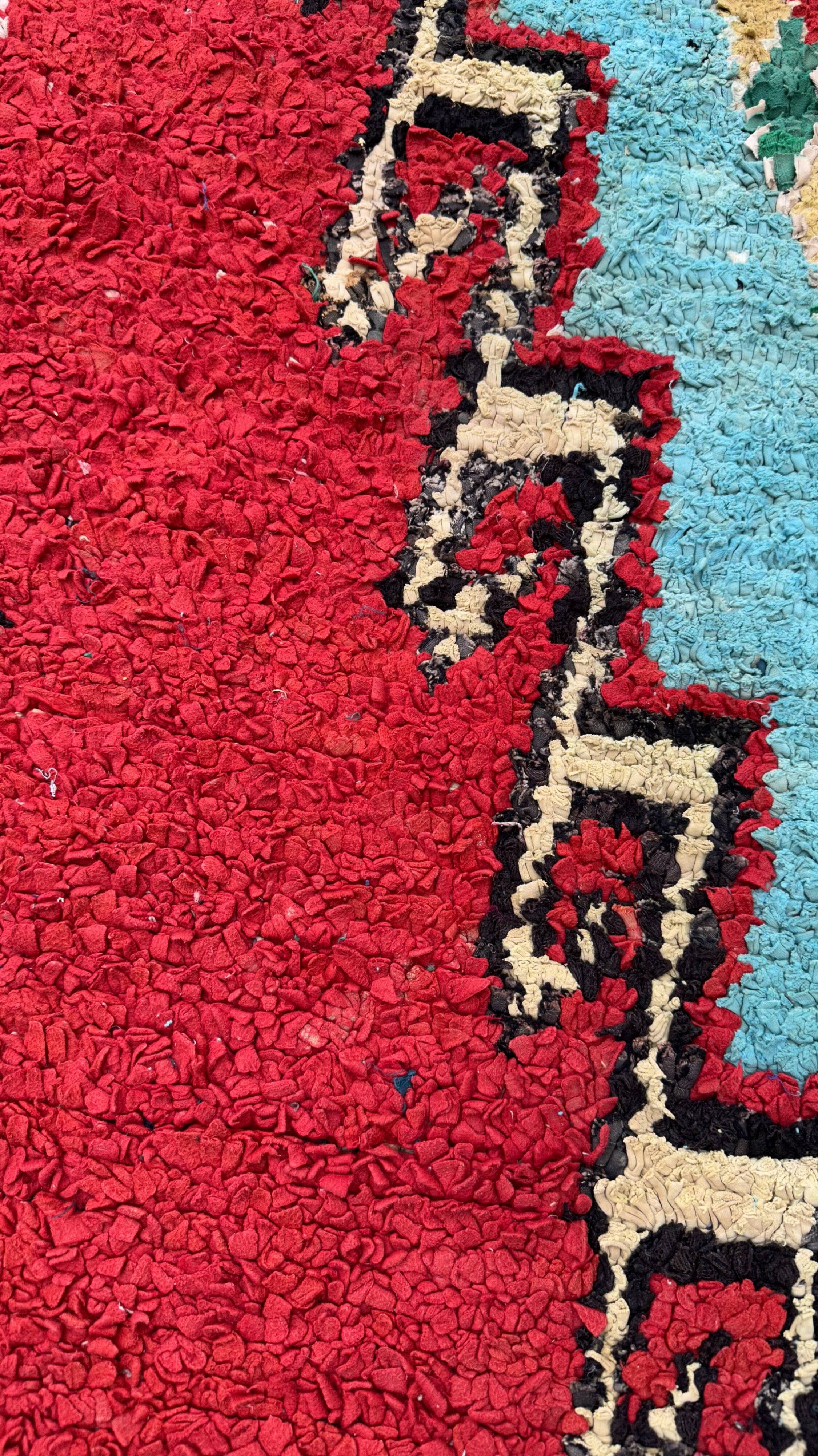 Tapis Berbère Boucherouite coloré - 145 x 267 cm
