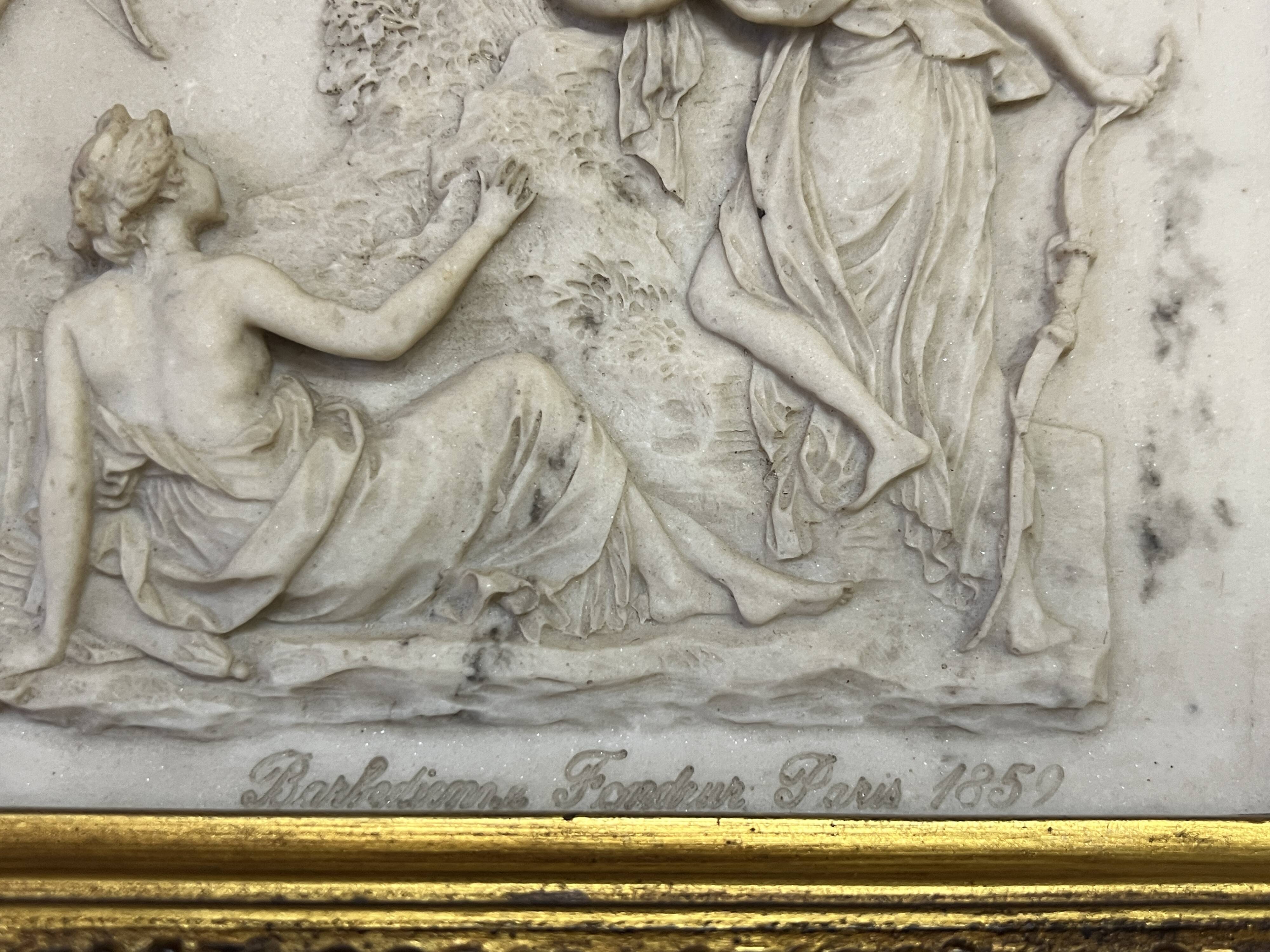 Marble bas-relief, Barbedienne Fondeur, Paris 1859