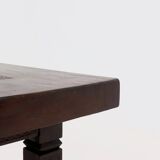 Antique Handcarved Solid Tropical Wooden Dining Table 1920s