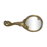 Miroir "nymphe" à main en laiton