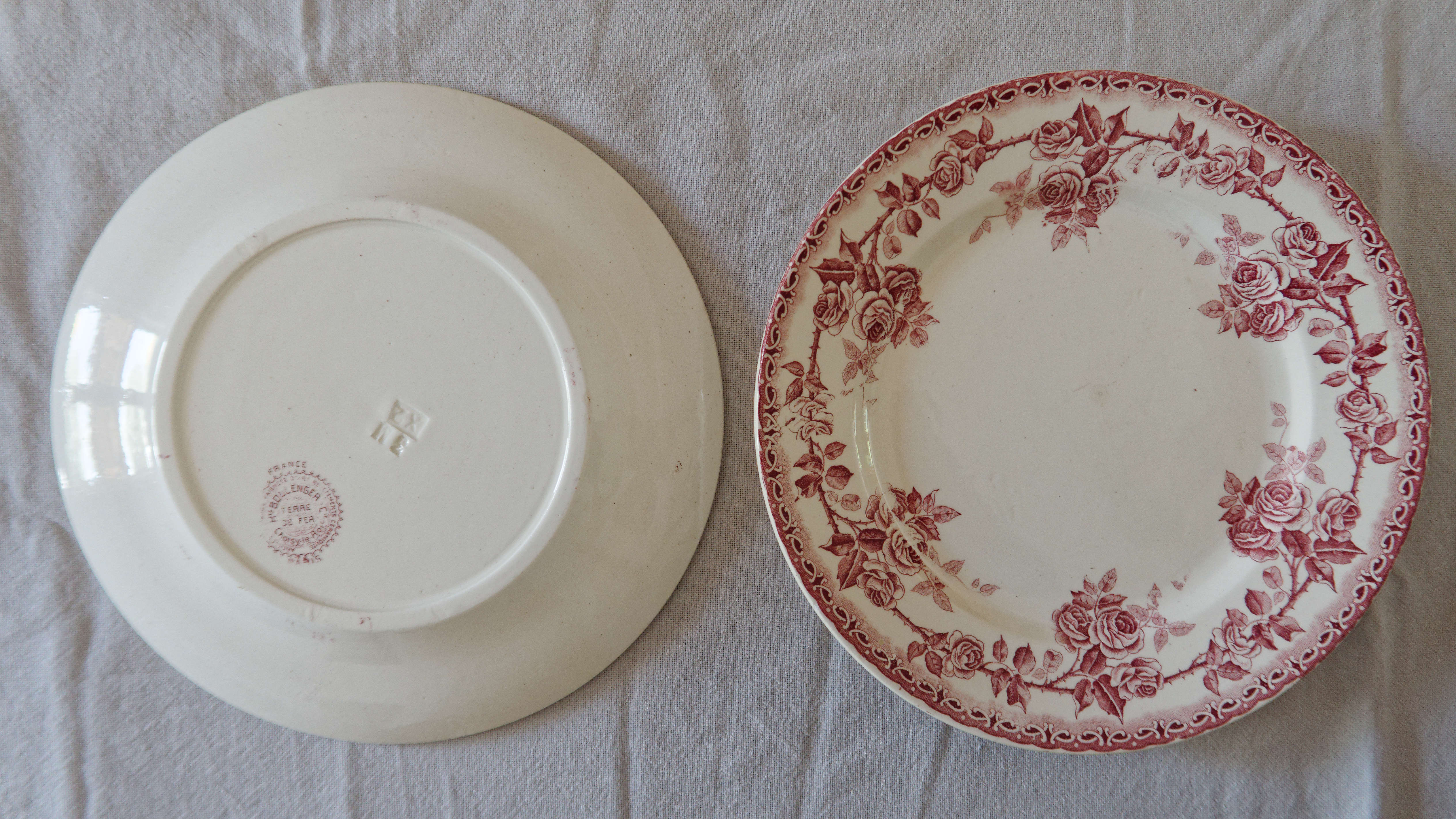 Lot 6 plates old iron earth H Boulanger Choisy le Roi, model Paris