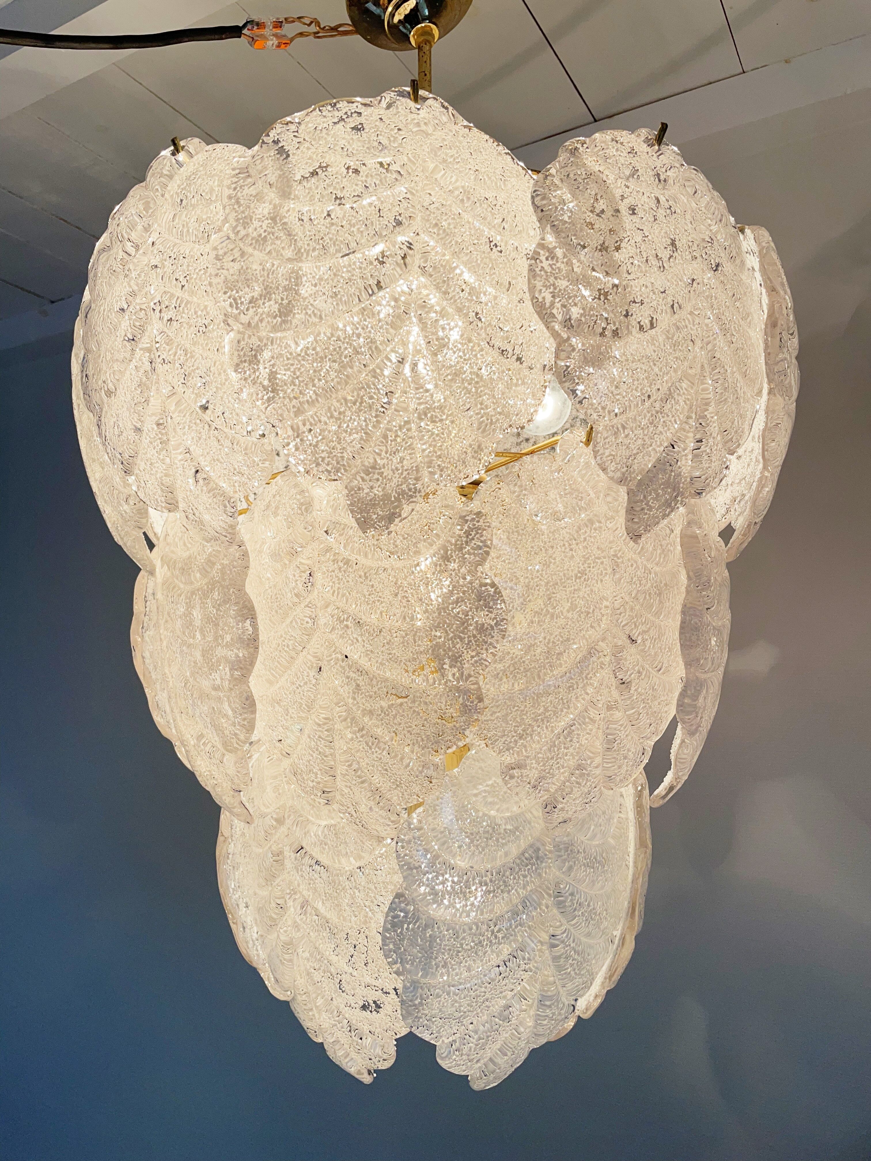 Murano leaf chandelier, 1970s