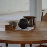 Large Danish mid-century modern dining table in pine, Tage Poulsen, 1970s.