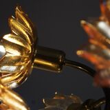 Plafonnier Mid-Century en Laiton et Verre de Sische Leuchten