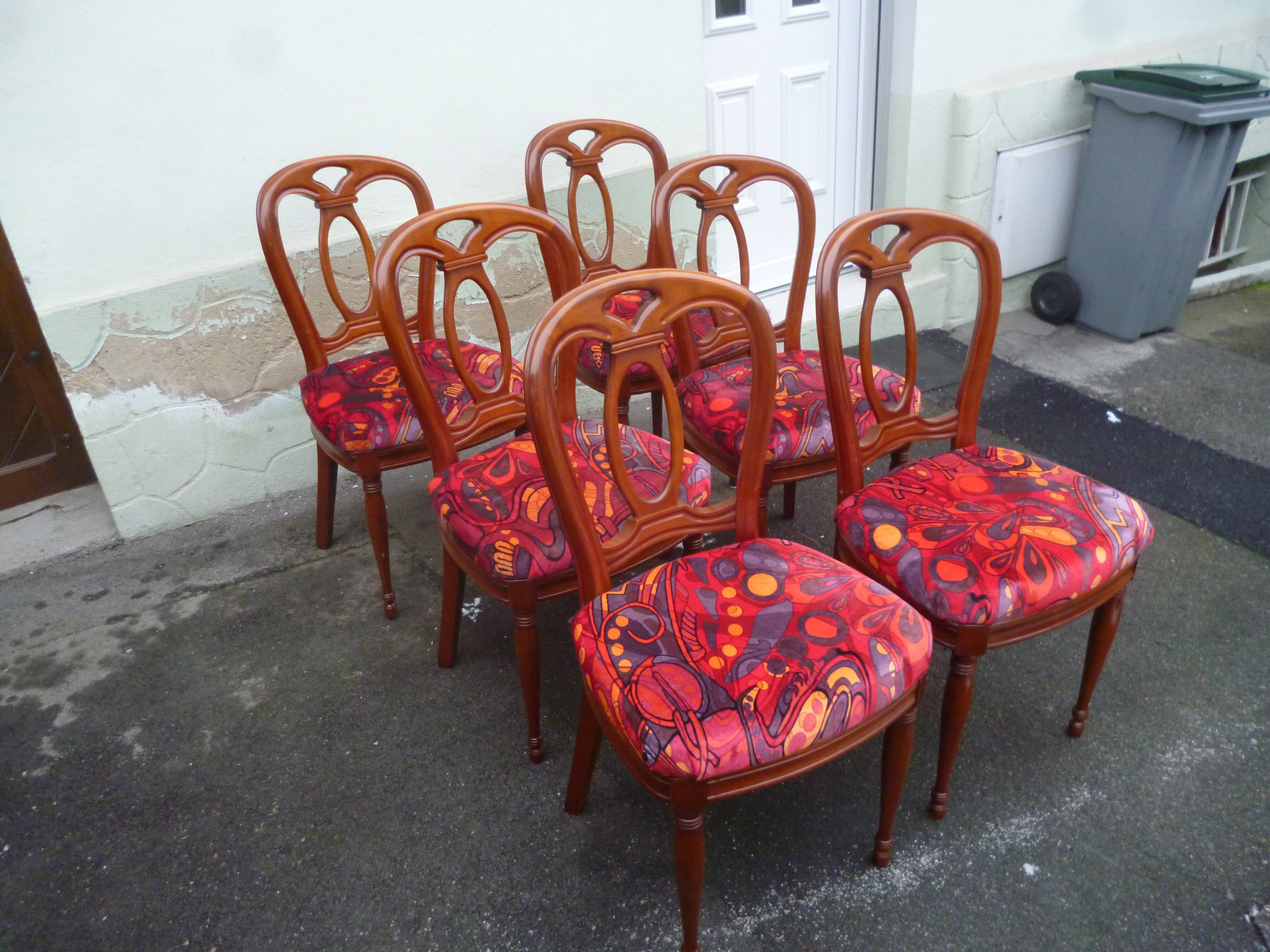 Suite of 6 Louis Philippe style cherry chairs