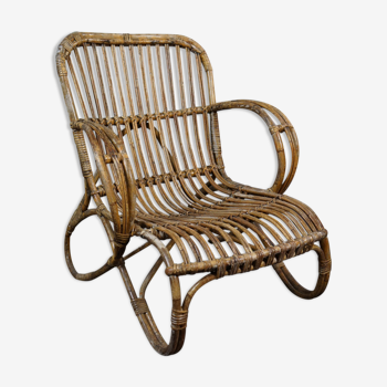 Rattan armchair Dutch Design Belse 8 1950