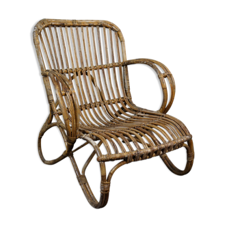 Rattan armchair Dutch Design Belse 8 1950