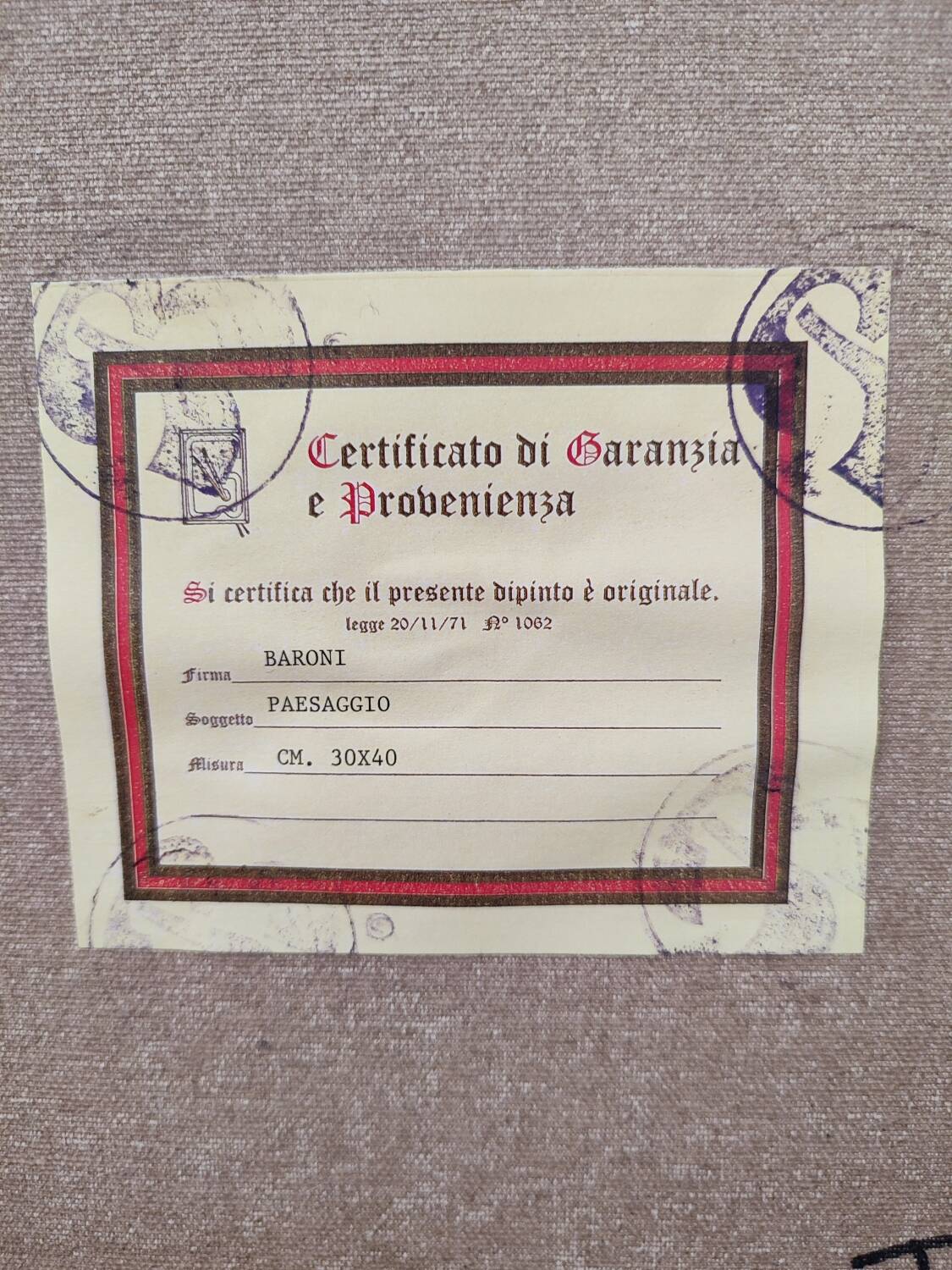 Oil painting by Baroni