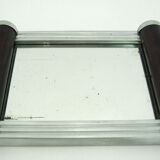 Glass cookie box and mirror tray - Art Deco style - vintage 30s