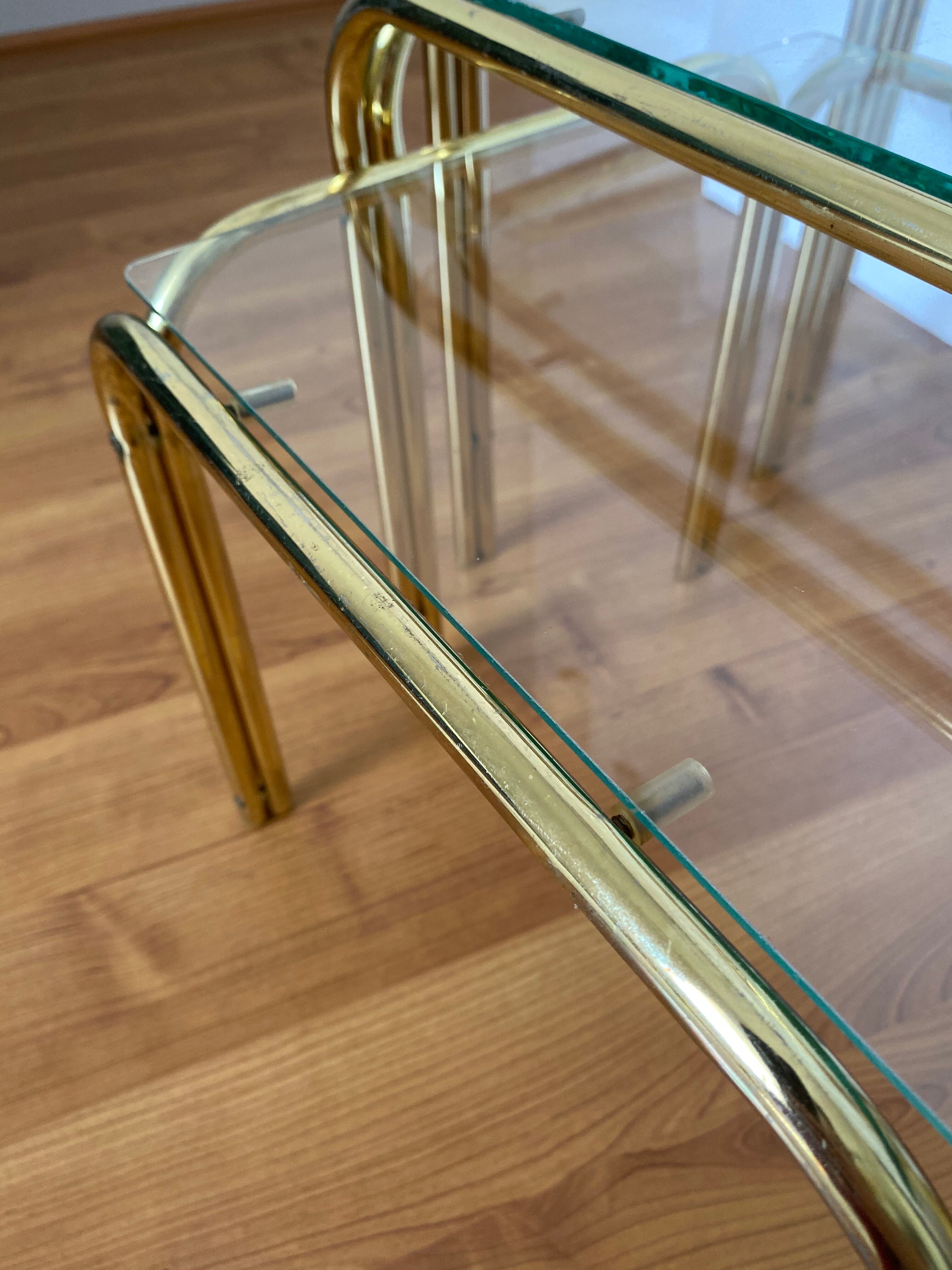 Golden metal tables