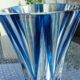 Large blue crystal vase