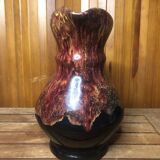 Old morvan small mass pitcher black & red ceramic vintage