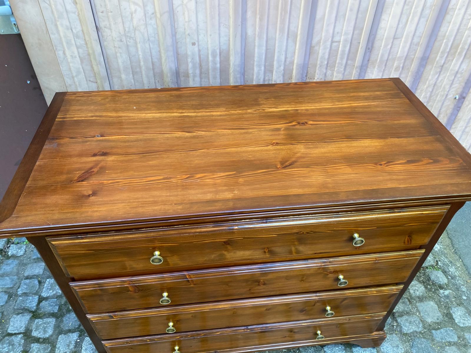 Louis Philippe vintage chest of drawers in solid wood from the 1950s.