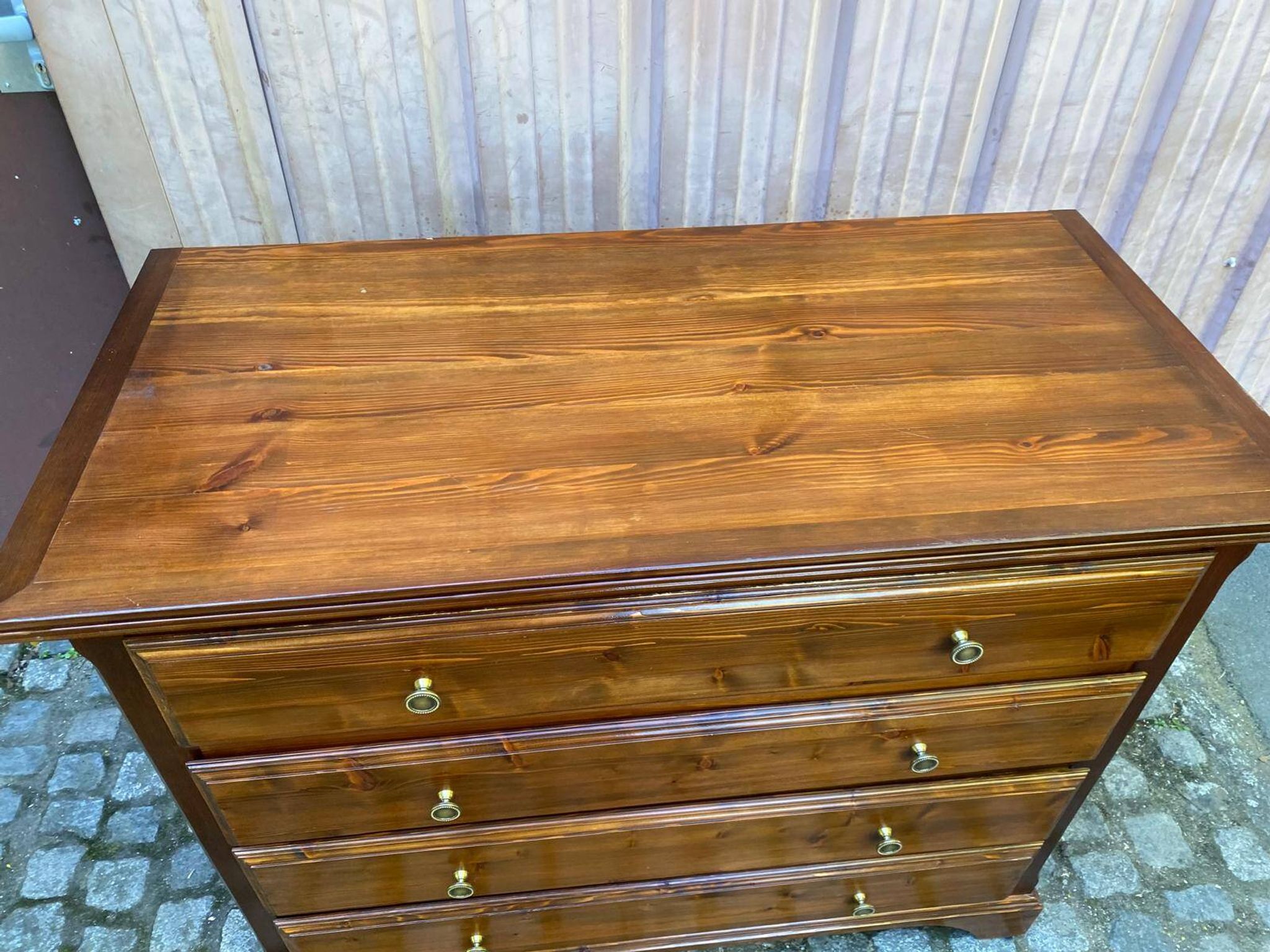 Louis Philippe vintage chest of drawers in solid wood from the 1950s.
