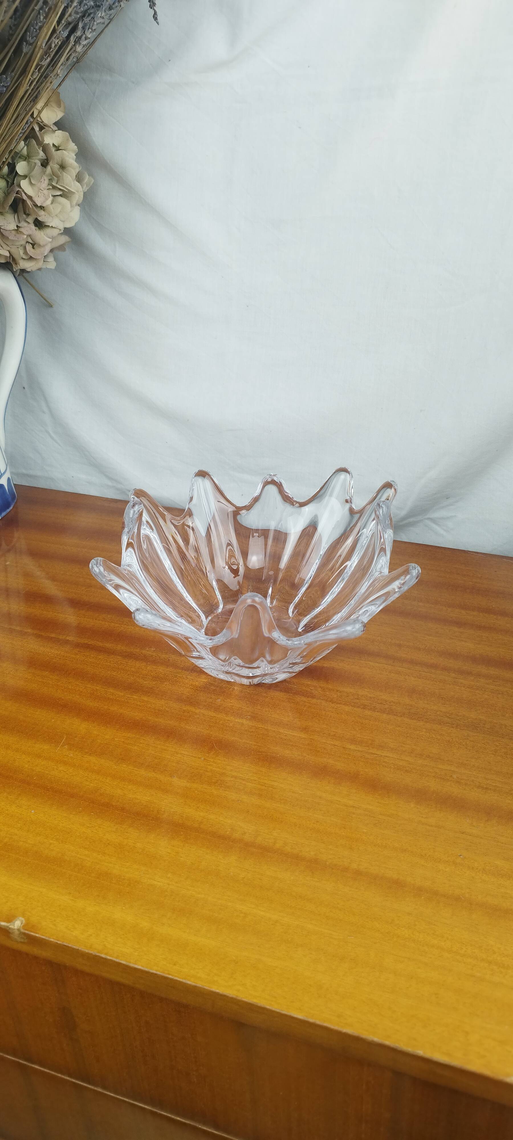 Daum France Crystal Starfish Fruit Bowl, Vintage 70s
