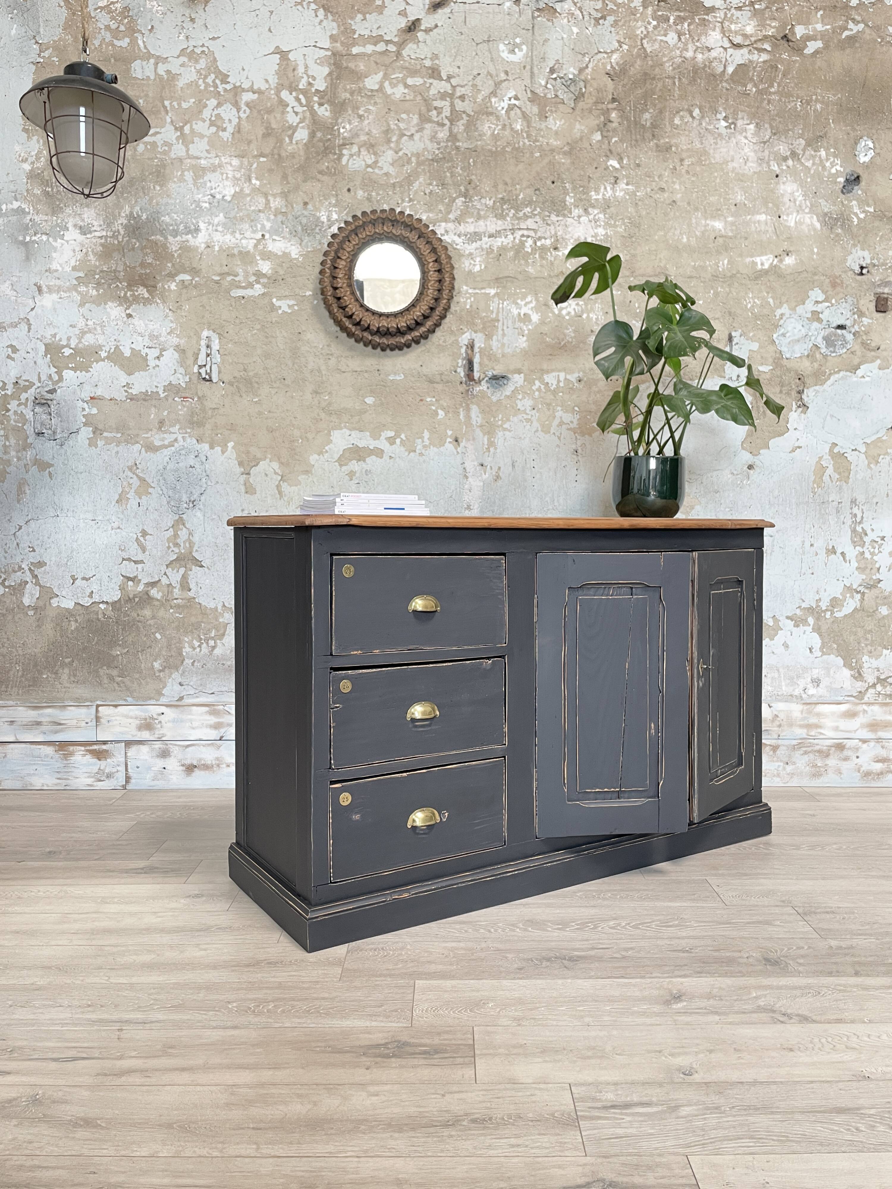 Craft furniture in patinated fir, circa 1950.