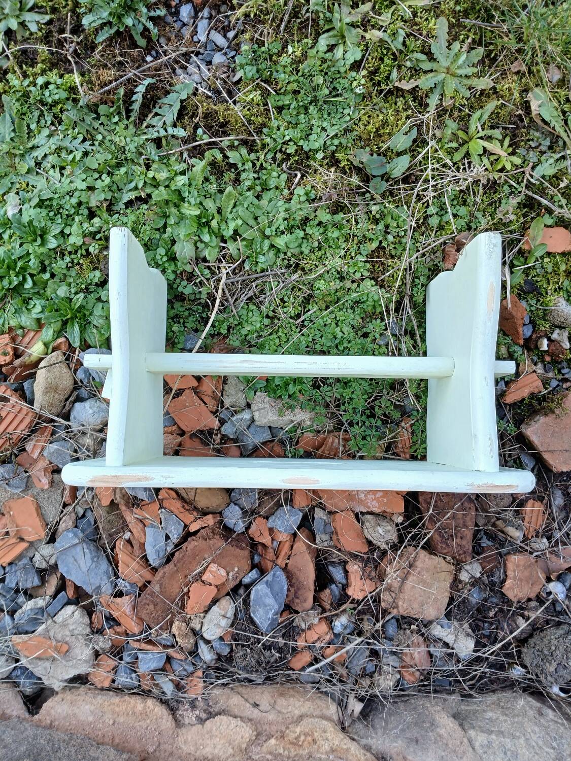 Vintage wooden low stool