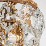 Bakalowits wall sconces, brass and crystal glass, Austria, 1960s