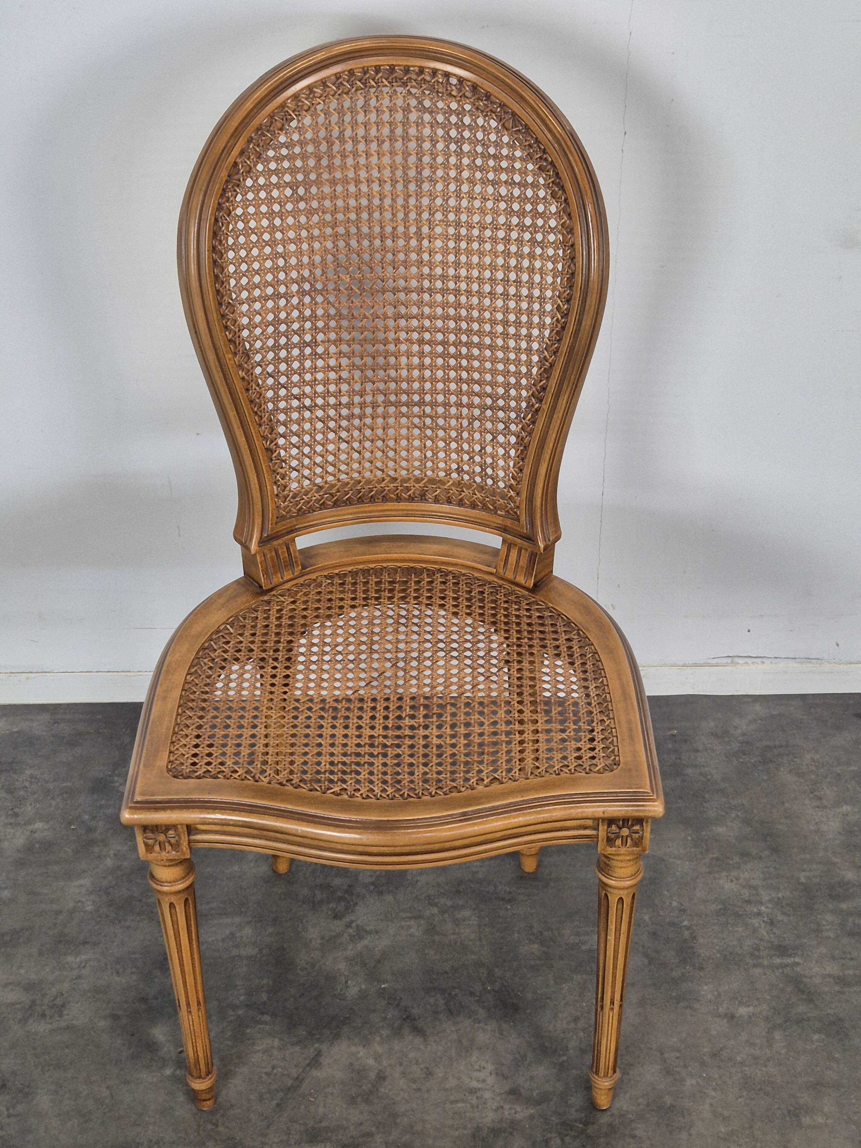Pair of caned chairs in Louis XVI style
