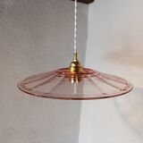 Vintage pink glass pendant light