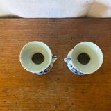 Pair of Antique DELFT White Porcelain Vases with Blue Decor Vintage