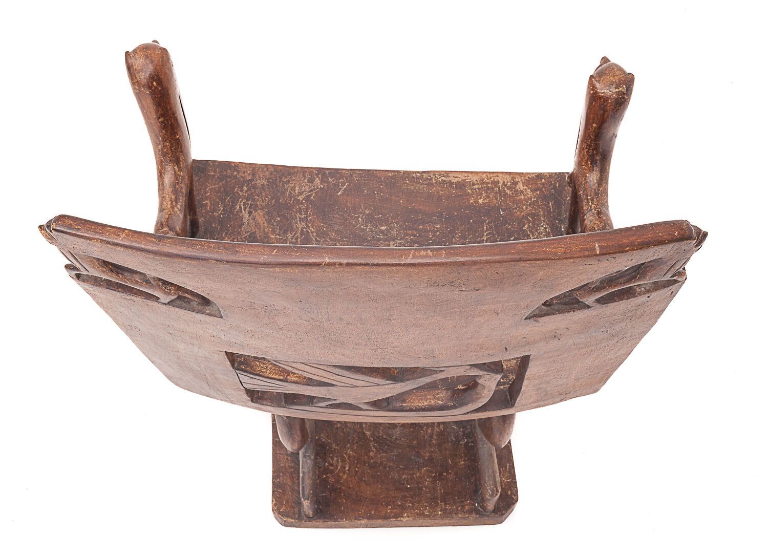 Set of 4 carved armchairs, 1950