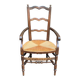19th-century solid wood straw chair 111cm