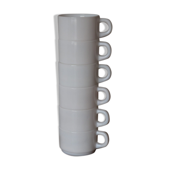 Set de 6 tasses bistrot en verre blanc Arcopal