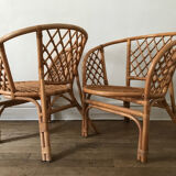Rattan armchairs