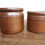 Set of two vintage stoneware pots